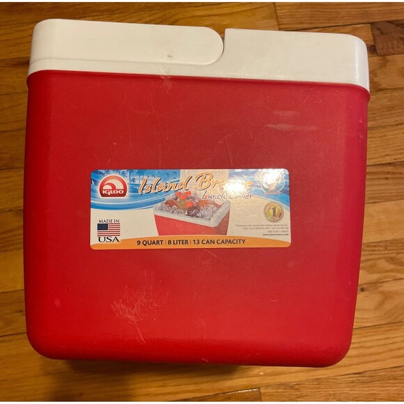 Island Breeze Igloo Lunch Cooler 9 Quart, 13 Can Capacity RED Handle Detachable - Picture 7 of 7